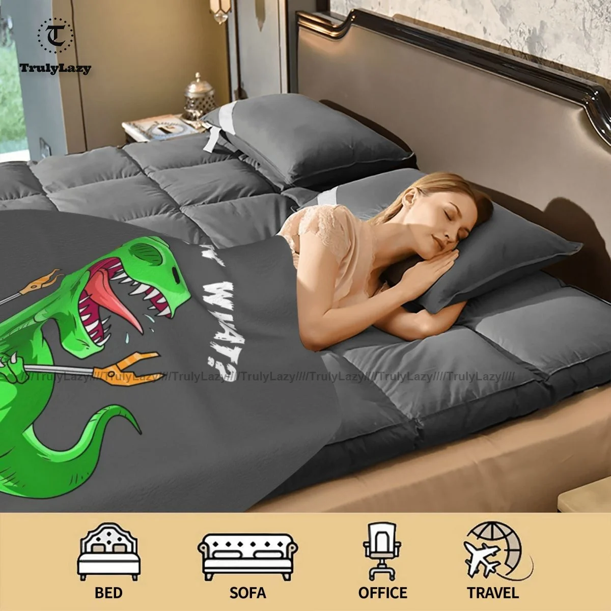 

T-Rex Blanket Soft Fashion Round Bedspread Colorful Fleece Picnic Blanket