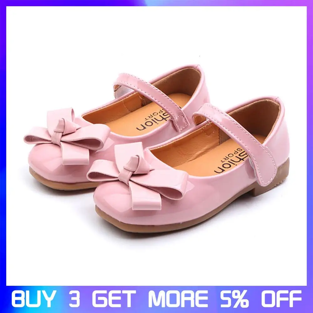 Обувь для девочек обувь Мэри Джейн из искусственной кожи с бантом принцессы