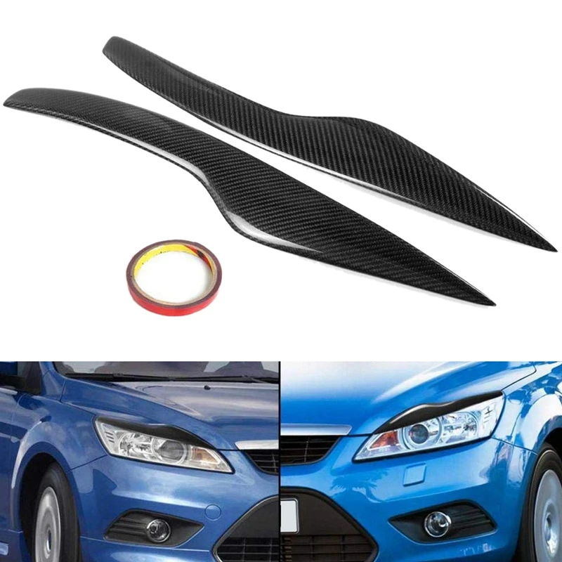 Карбон волокно фары для бровей Обложка фара Стикеры Ford/фокус MK2 Facelift 2008 2009 2010|Фара