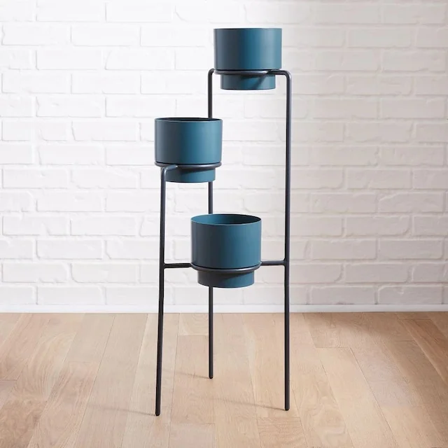 Расположенная модель 3 яруса железная подставка для цветочного горшка WD 256|Полки