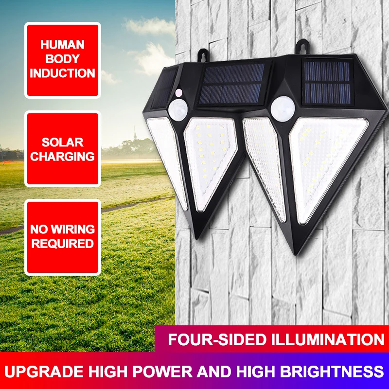 Новый 80 светодиодное освещение солнечный светильник движения Сенсор настенный