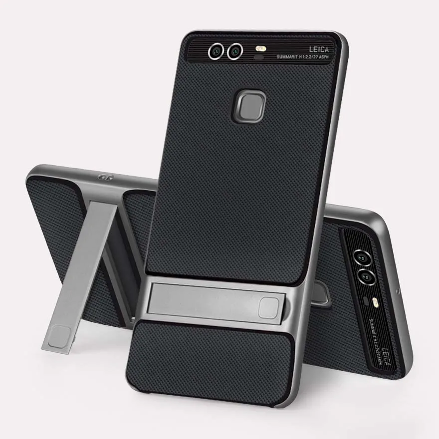 Абсолютно гибридный 3D чехол-подставка для huawei P9, силиконовый чехол, TPU+ PC Royce 360, полная защитная задняя крышка huawei P9, чехол, броня - Цвет: Royce Gray