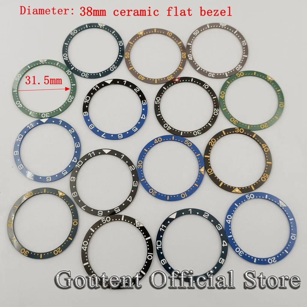 

Goutent 38*31.5mm Ceramic Watch Bezel Insert Black/Blue/Green/Gray Flat Bezel Fit For Automatic Watch Replacement Spare Parts