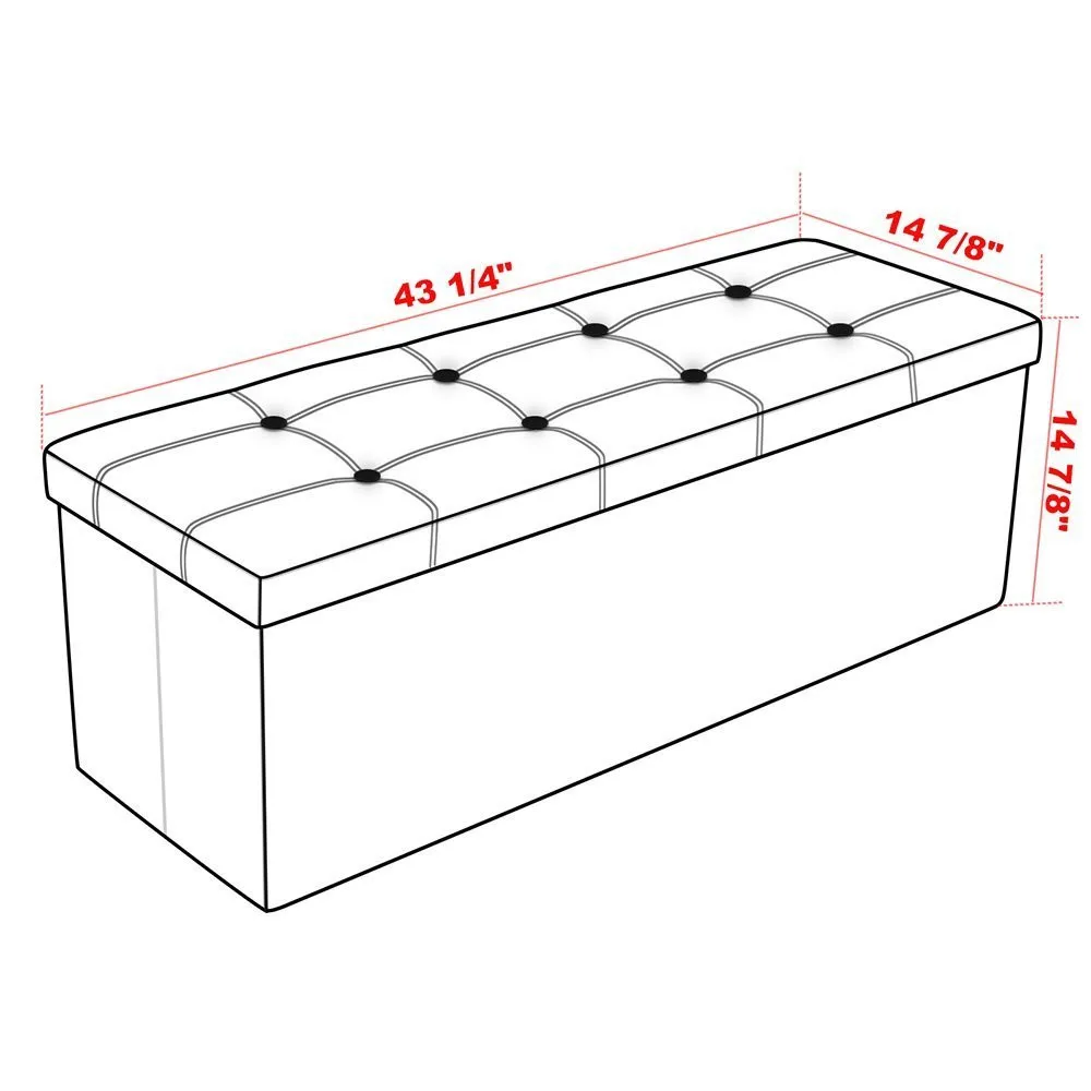 Practical PVC Leather Rectangle Shape with Button Footstool Large Size(US Only) |