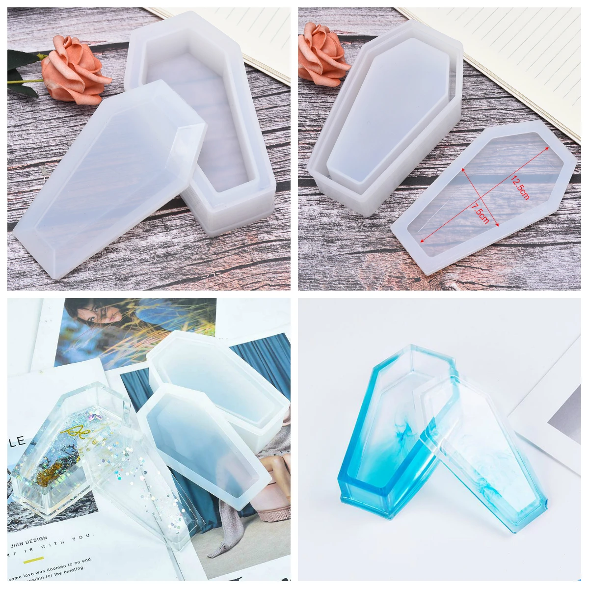 Гроб безделушка коробка силиконовая форма Хэллоуин готический контейнер