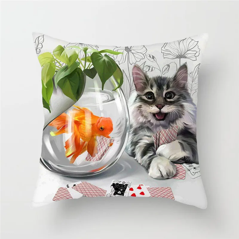 PC05226 Fuwatacchi милый чехол для подушки с кошкой кошка и подушка с бабочкой чехол для дивана домашний стул Животные декоративные подушки 45*45 см - Цвет: PC05226