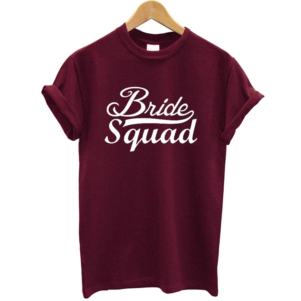 

Women's T-Shirt Bride Squad Letter Printed Women T Shirt Short Sleeves Funny Summer Tops Streetwear Tshirt Tee PJ6L