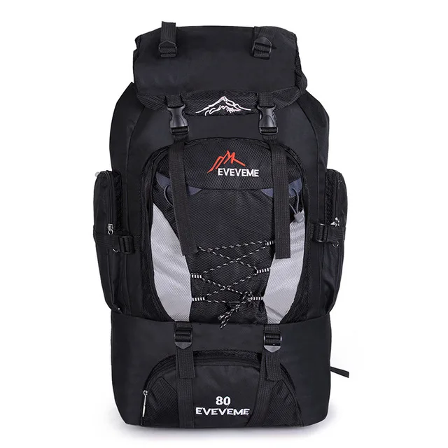 80L Black Функциональный 100л водонепроницаемый нейлоновый походный рюкзак большой емкости тактический рюкзак для путешествий Профессиональный уличный спортивный мужской рюкзак - Цвет: 80L Black