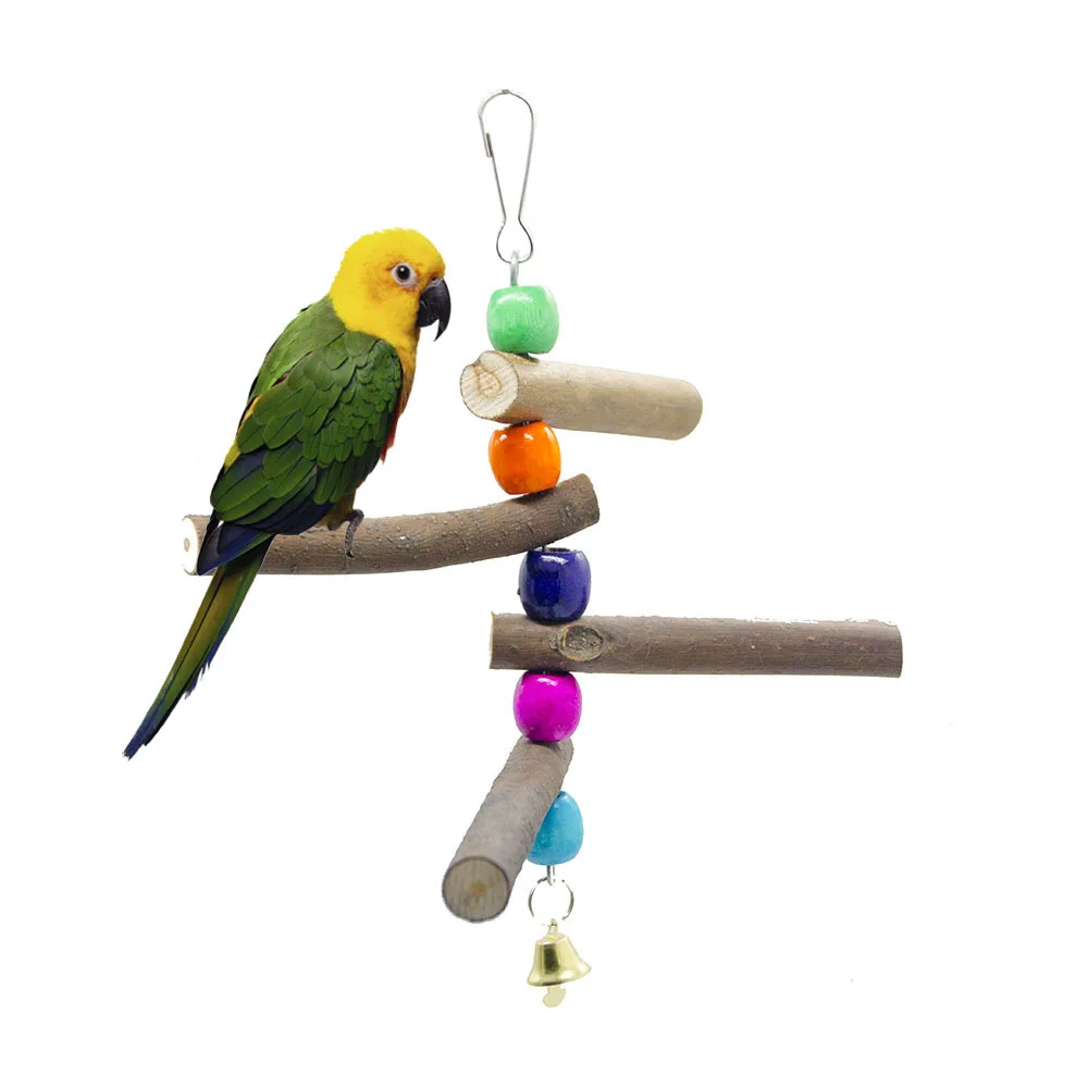 Деревянная подставка скользящие палочки трости маленькие попугаи подъем по