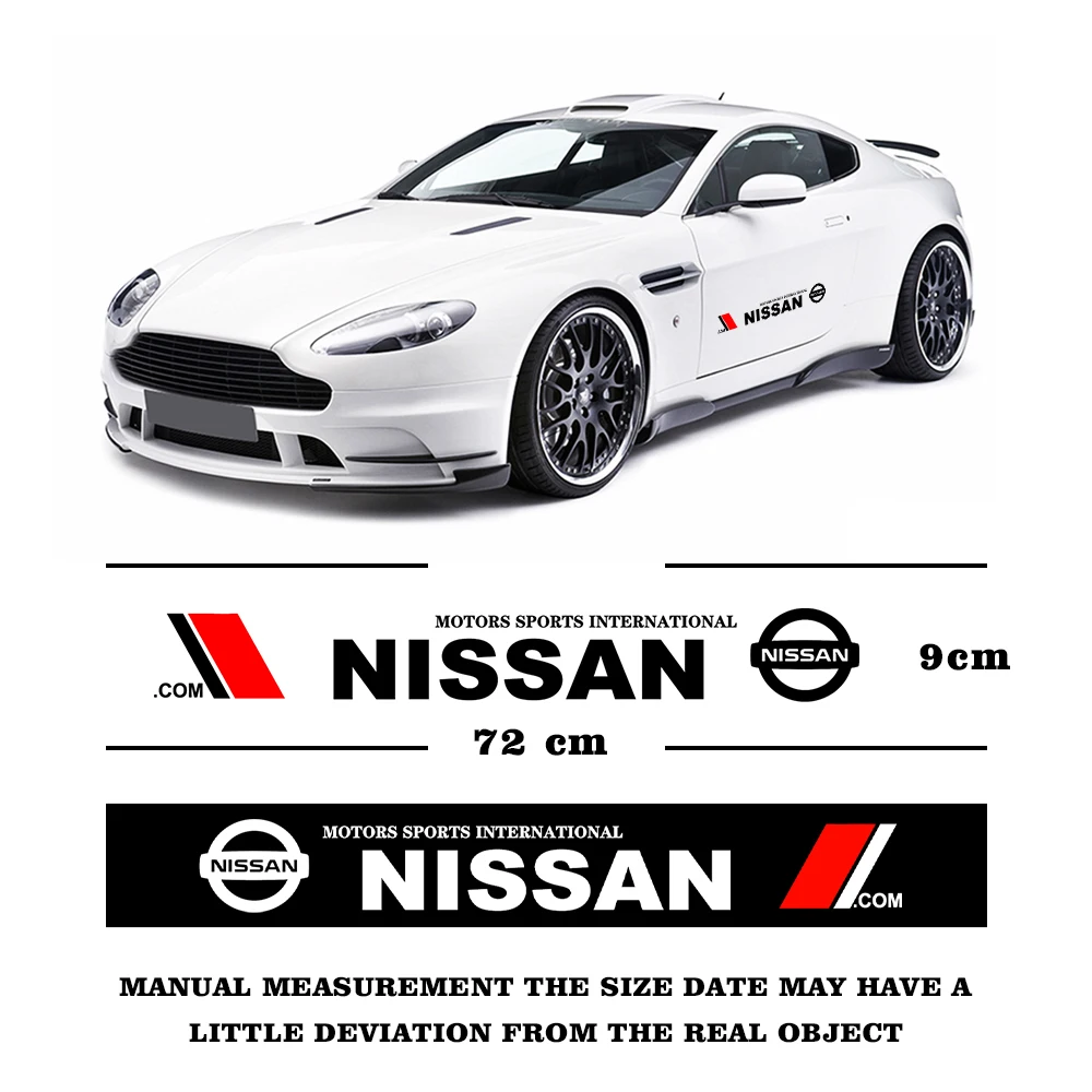 2PCS Car Styling Door Side Sticker Waterproof PVC Body Decals For Nissan Altima Sentra X-trail Rogue Maxima Altura 350Z Qashqai |