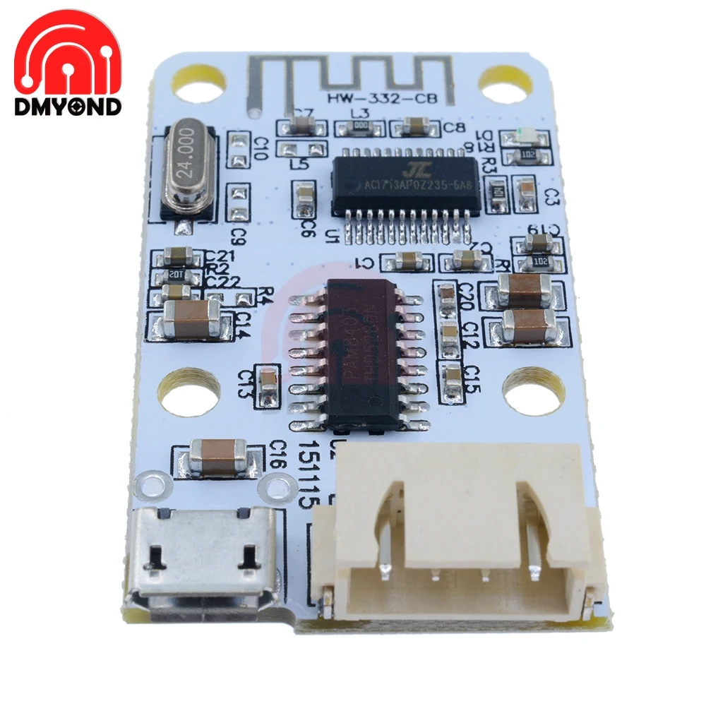 Плата усилителя аудиоприемника Bluetooth 3 Вт + плата цифрового звуковая Громкая Micro USB
