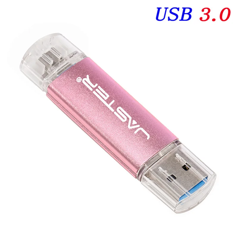 JASTER USB 3,0 высокоскоростной OTG флеш-накопитель Micro Usb флешка USB флеш-накопитель 4G 16GB 32GB 64GB внешний накопитель Флешка карта памяти - Цвет: Pink