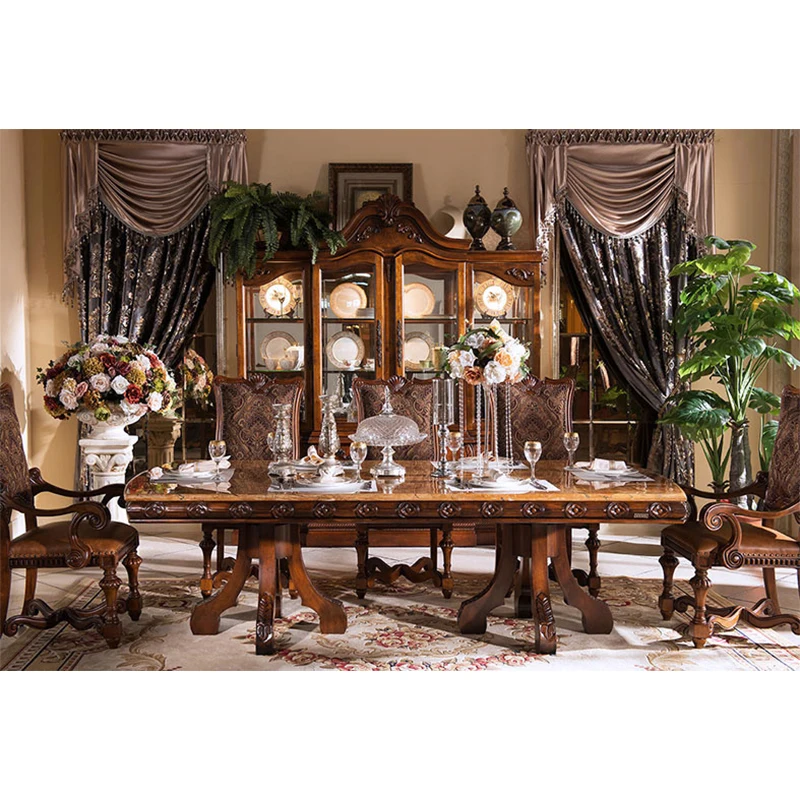 Antique European Style French Italian Hand Carved Marble Dining table set Ручной работы мраморный обеденный стол