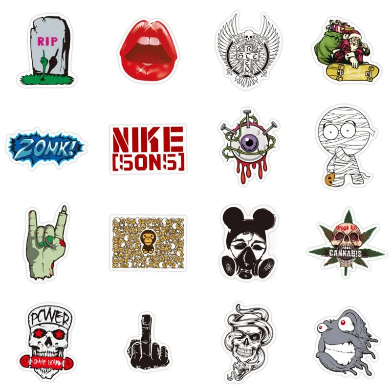 

10/30/50PCS cartoon abstract animation graffiti luggage car refrigerator motorcycle sticker decoration waterproof wholesale