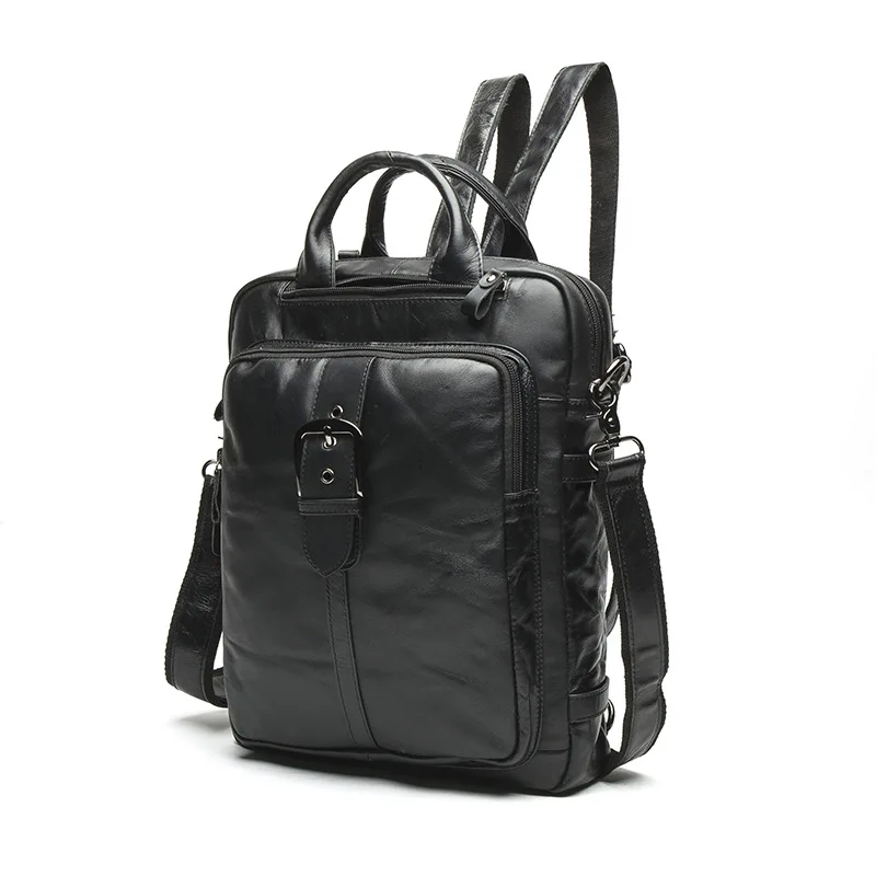 

Genuine Leather Men's Backpack First Layer Cowhide Student Schoolbag Retro Backpack Multifunctional Messenger Bag