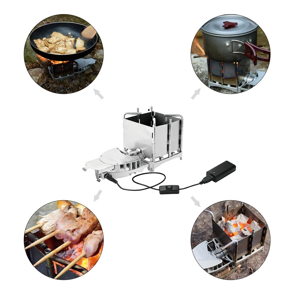 

BRS-116 New Arrival 6000W Camping Outdoor Wood Burning Stove Foldable Furnace Charcoal Cooker Picnic Barbecue Grill BBQ