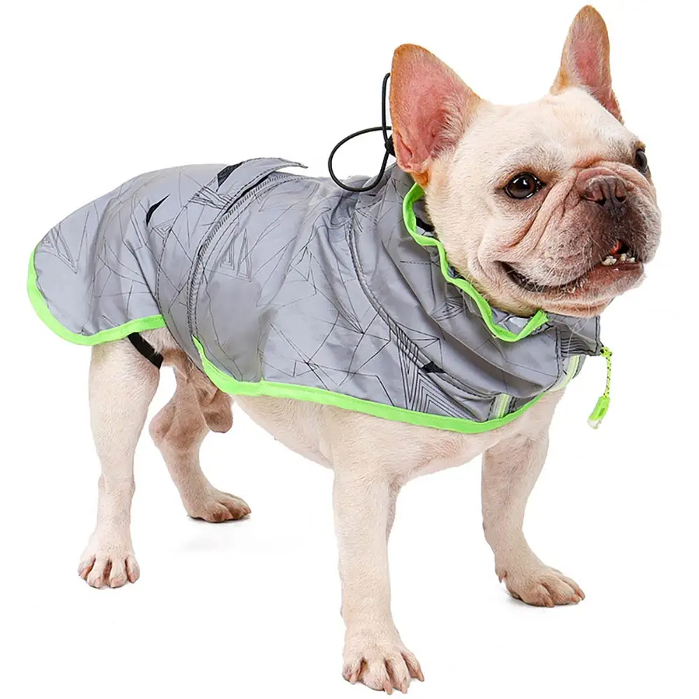 

Pet Dog Raincoat Reflective Waterproof Zipper Clothes High Neck Jumpsuit For Small Big Dogs Overalls Rain Cloak Labrador