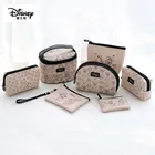 Портативная косметичка Минни Маус Disney, многофункциональный кошелек для хранения мелочи и мультяшных персонажей, из искусственной кожи с Микки Маусом