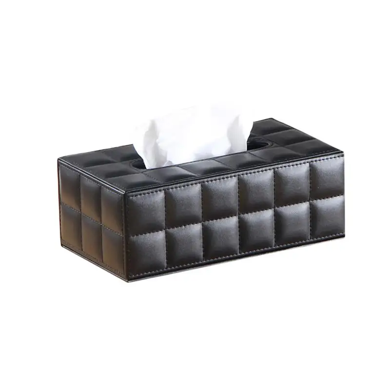 

Simple PU Tissue Box Rectangle Paper Towel Holder Desktop Napkin Storage Container for Home Office
