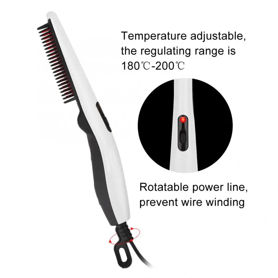 

Hair Comb Multi-Functional Heating Beard Styling Comb Men Hair Mustache Stereotyping Comb EU Plug 220V Professional Hair Comb