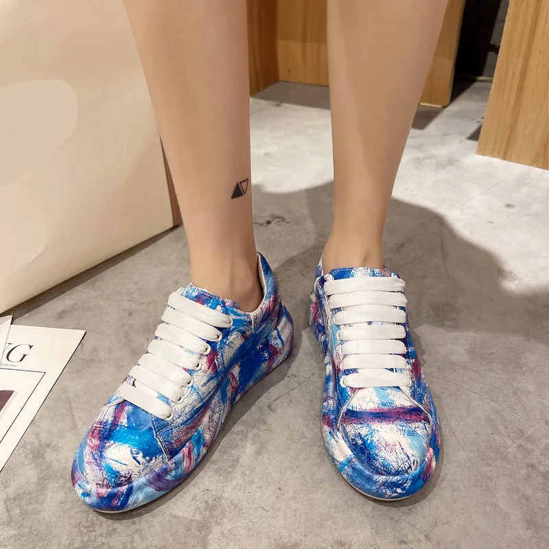 

Women Shoes Autumn Wedge Basket 2021 Modis Female Footwear Print Round Toe Casual Sneaker Mixed Colors Fall Sports Cross Summer