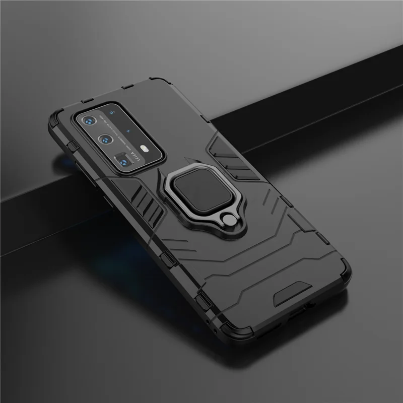 

For Huawei P40 Pro Plus Case Cover P20 P30 P40 Pro Lite Magnetic Ring Holder Silicon Armor Phone Bumper Back Case For Huawei P40