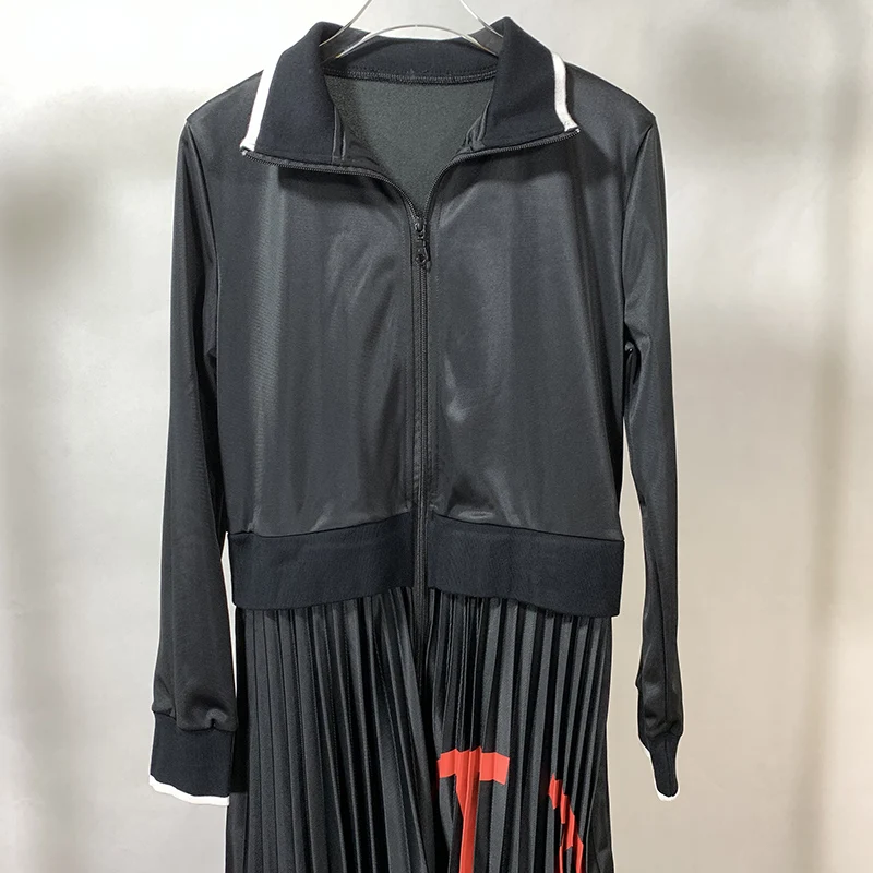 Осенне-зимнее модное повседневное женское платье 2020 Новое плиссированное