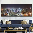 Современный плакат с изображением ночного пейзажа Нью-Йорка, небоскребы, Картина на холсте, принты, Настенная картина, декор для гостиной