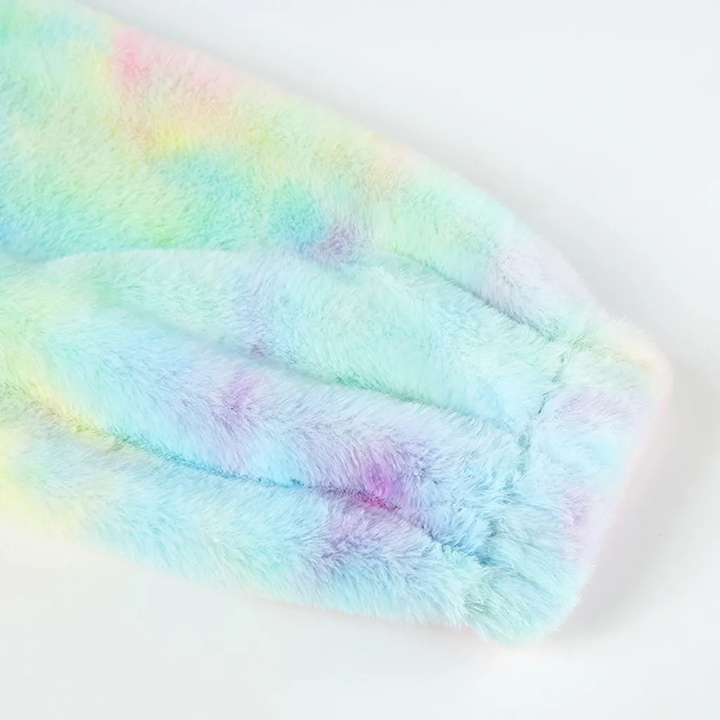 Женская Радужная Толстовка Tie Dye Teddy уличная одежда с длинным рукавом из искусственного меха флисовые Топы плюшевый пуловер больших размеров Sudadera Mujer