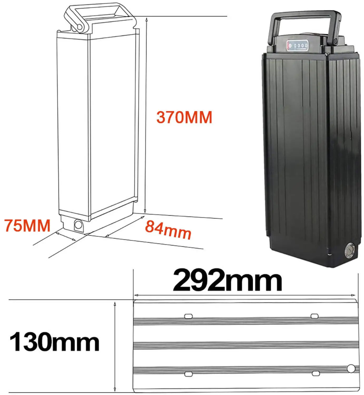 48V 20AH Ebike Battery Rear Rack Lithium ion Electric Bike 50A BMS With Layer Luggage For 500W 1500W 1800W Motor | Спорт и