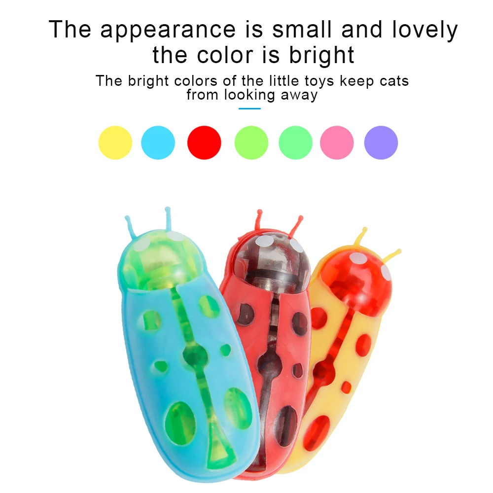 

Funny Cat Escaping Obstacles Automatically Mouse Ladybug Electric Pet Toy Insect Automatically Turn Over Intelligence Trainnig