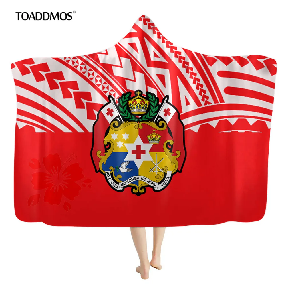 

TOADDMOS полинезийская Тонга дизайн 7 цветов с капюшоном Одеяло для взрослых и детей, теплые из ткани шерпа удобный мягкий Спальня пледы Одеяло s