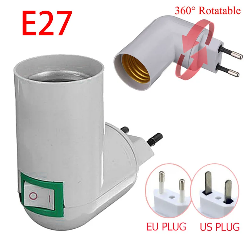 

Adjustable E27 Lamp Bulb Bases Socket Holder 360 Degrees Bulb Adapter Plug Converter Adapter Light lighting EU US Adaptor