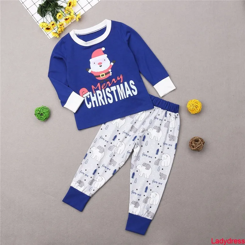 

2020 new Fall Winter Christmas Long Sleeve Casual Parent-child Sets Home Sleepwear Nightwear Kids Dad Mom Matching Family Pajama