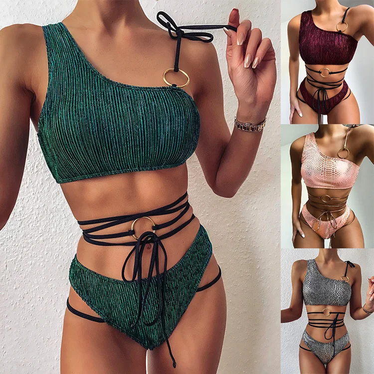 

Straps Single Bikini Set Swimming Suit Bandage Women Sexy Swimwear Two Piece Female Swimsuit High Quality Hot Sale Beachwear New