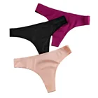 Стринги женские, шелковые, бесшовные, с заниженной талией, мягкие, эластичные
