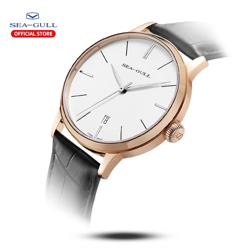 Часы мужские механические с автоподзаводом календарем и кожаным ремешком |