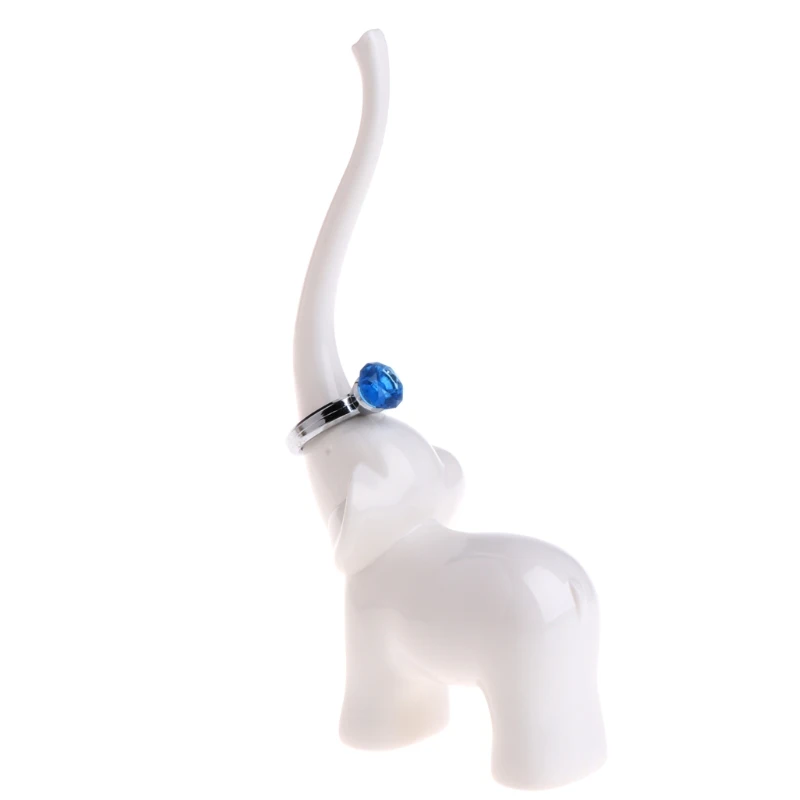 

Ring Display Rack Jewelry Elephant Organizer Melamine Stand Holder Pendant Decor 97QF