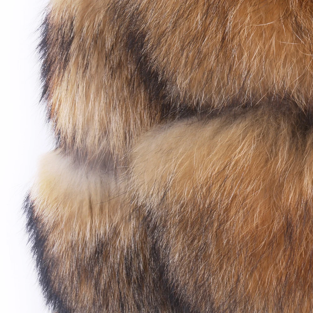 LuxuryHigh Quality Winter Real Raccoon Fur Coat Women Real Fur Jacket Long 90cm Warm Thick Genuine Fur Vest Hat Sleeve Removable enlarge