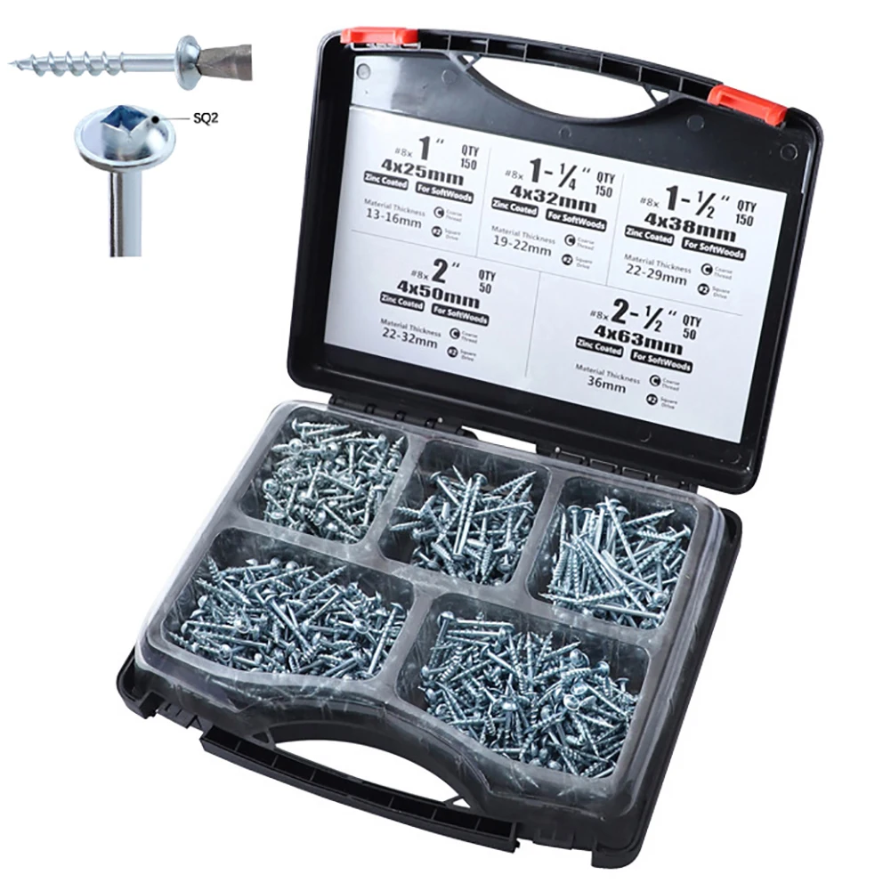 552 шт./кор. углерода Сталь винты мелкая и крупная расческа Самонарезающий винт с