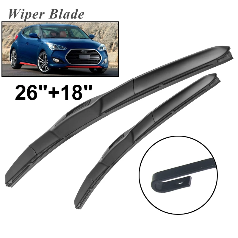 

Okowiper RHD & LHD Front Wiper Blades For Hyundai Veloster 2011 - 2018 Windshield Windscreen Front Window 26"+18"