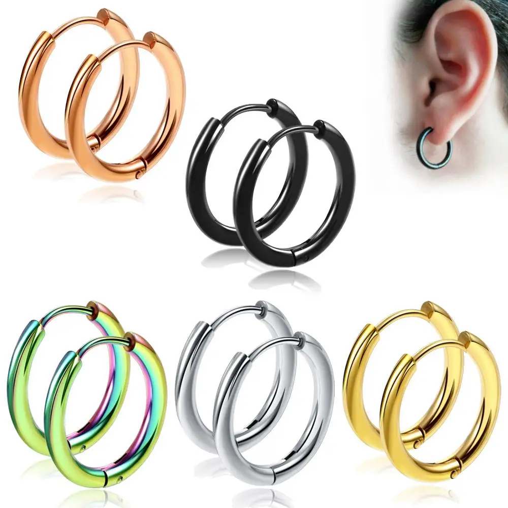 

Stainless steel earrings, Round Earrings for men, women, anti allergy popular in Europe and America, jewelry earrings