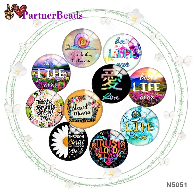 

Faith Life 12mm//18mm/20mm/25mm Round photo glass cabochon demo flat back Making findings PartnerBeads N5051