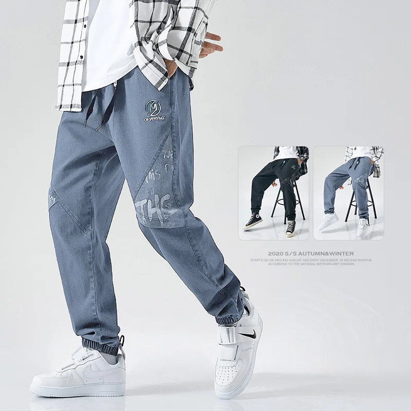 

Женские джинсы большого размера, модная уличная одежда, свободные дизайнерские Джинсовые брюки-карго в стиле пэчворк, джинсы-шаровары, джин...