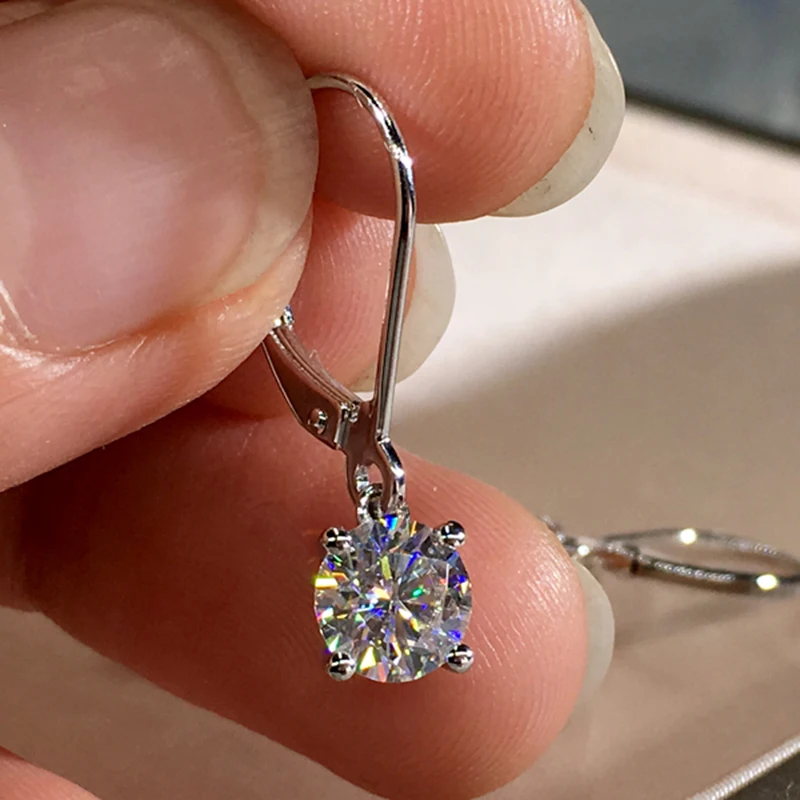 2020 модные серьги женские круглые циркониевые поп романтические клипсы с 4