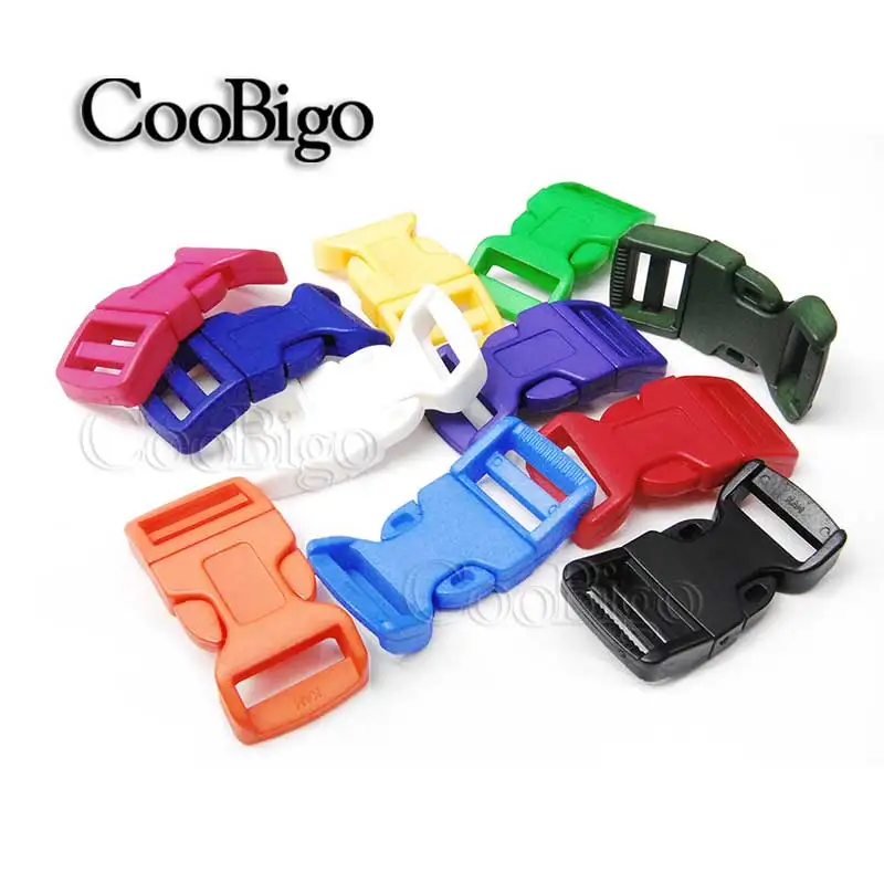 10pcs Mixed Color 10 шт. 3/"(19 мм) красочные пластиковые изогнутые боковые пряжки для паракордового браслета, открытый рюкзак, ремень, сумка, аксессуары для DIY - Цвет: 10pcs Mixed Color