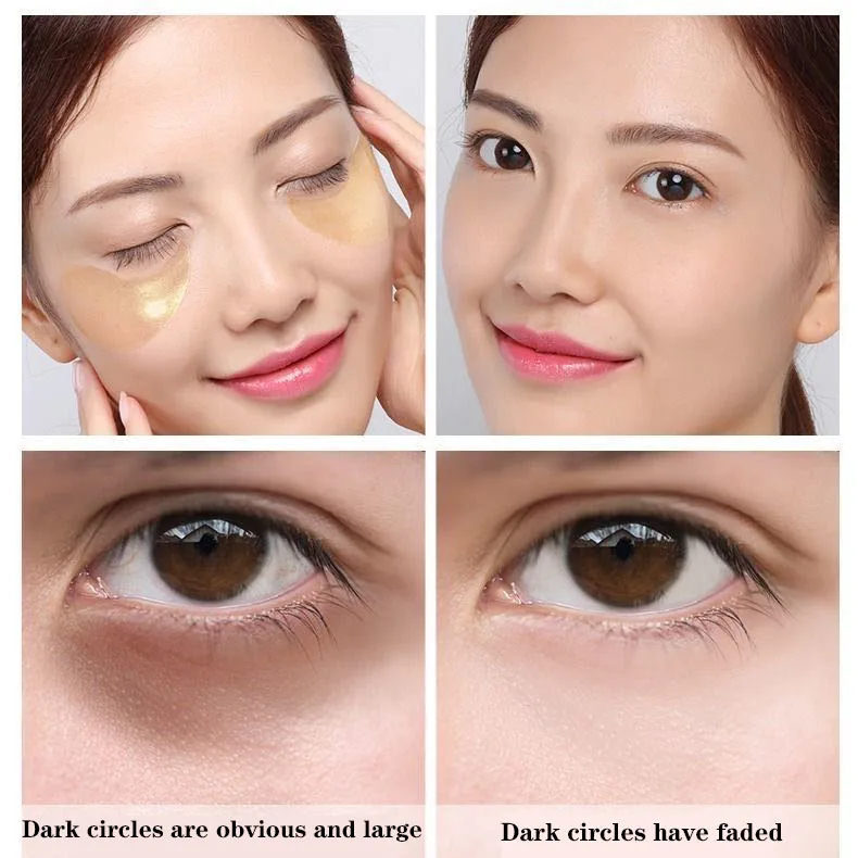 Коллагеновая маска с золотом натуральная увлажняющая для глаз зелеными