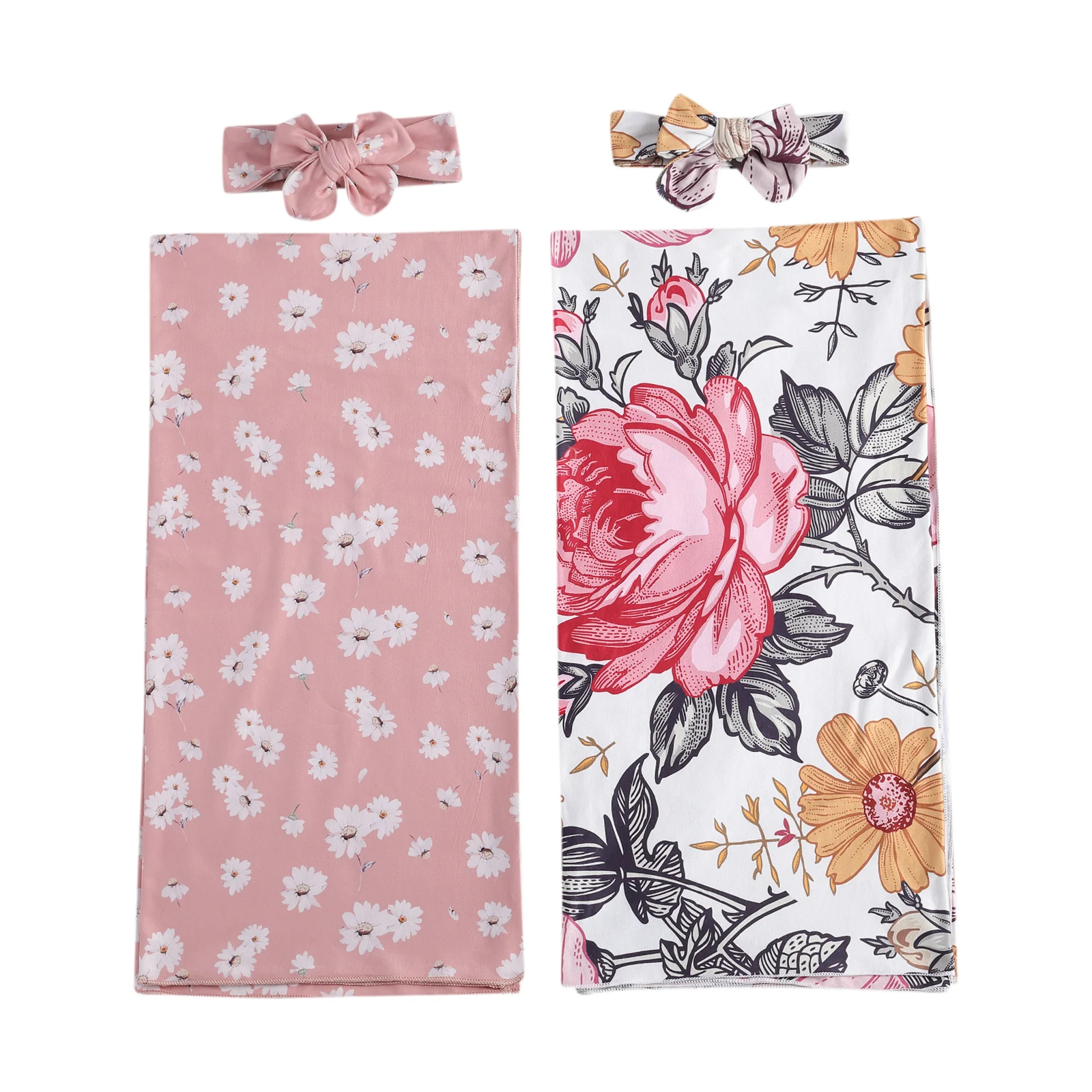 

Baby Swaddling Clothes, Sleeping Bag, Home Outdoor Wrapped Cotton Soft Lace-up Large Towel Infants Wear with Headband