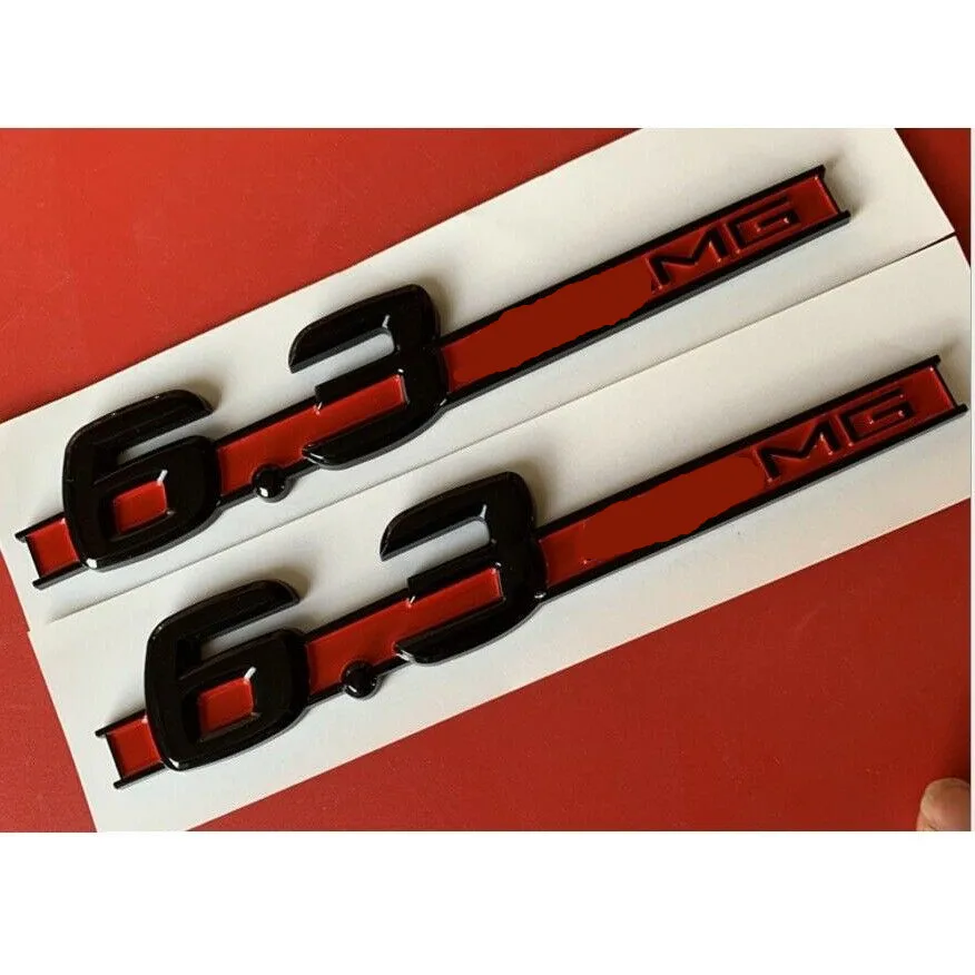 Блестящий черный и красный для 6 3 AMG брызговик Эмблемы 6.3AMG значок Mercedes AMG|Эмблемы| |