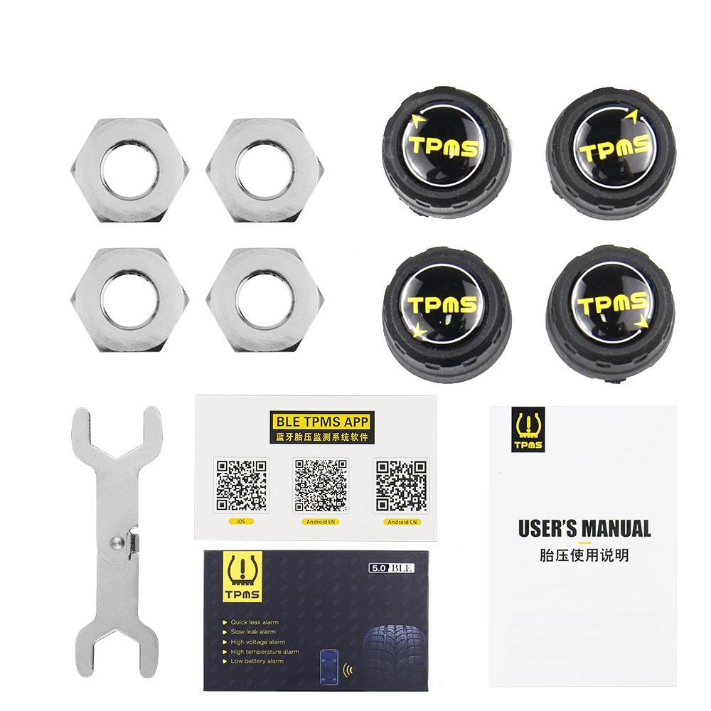 Система контроля давления в шинах прибор для Bluetooth 5 0 с 4 датчиками подходит